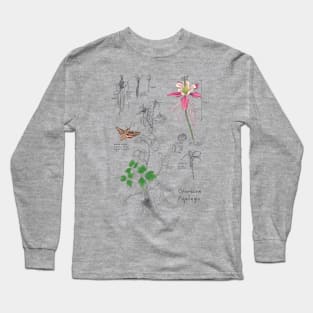 Columbine Botanical-tan Long Sleeve T-Shirt